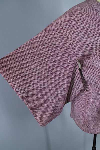 Vintage 1960s Silk Haori Kimono Jacket / Purple Shibori - ThisBlueBird