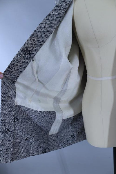Vintage 1960s Silk Kimono Cardigan / Slate Grey Shibori - ThisBlueBird