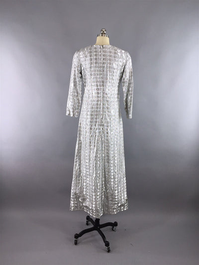 Vintage 1960s Silver Maxi Dress - ThisBlueBird