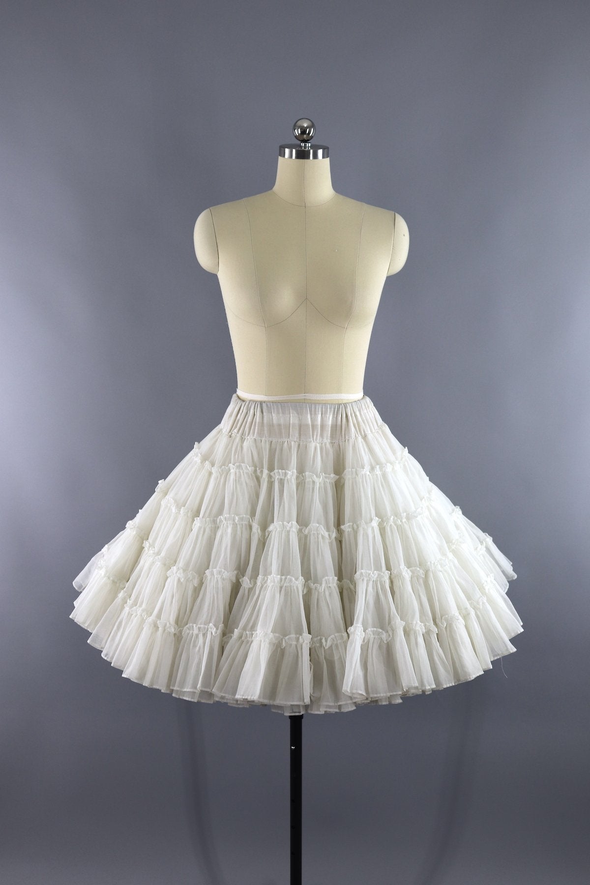 Vintage 1960s White Crinoline Skirt - ThisBlueBird