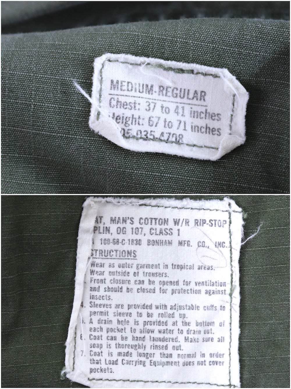 Vintage 1968 US Military Slash Pocket Jungle Shirt - ThisBlueBird