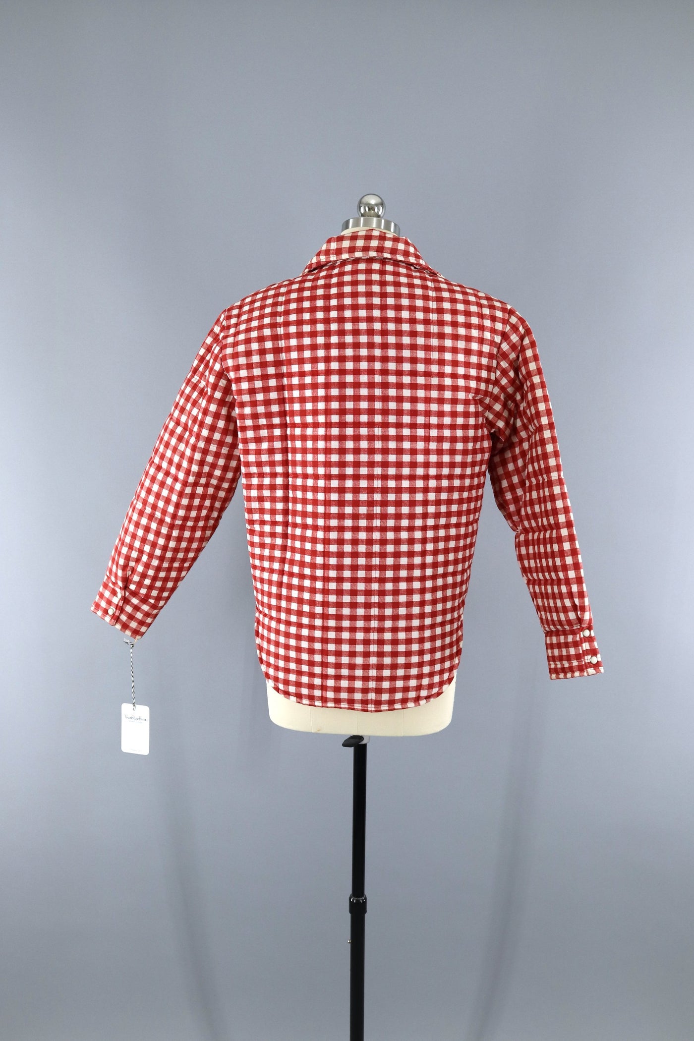 Vintage 1970s 1980s Puffer Ski Jacket / Red Gingham - ThisBlueBird