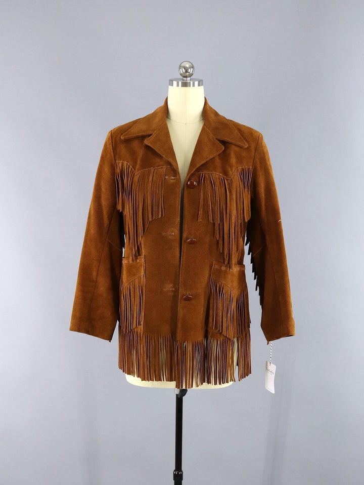 Vintage 1970s Brown Suede Fringed Jacket / Ms. Pioneer - ThisBlueBird