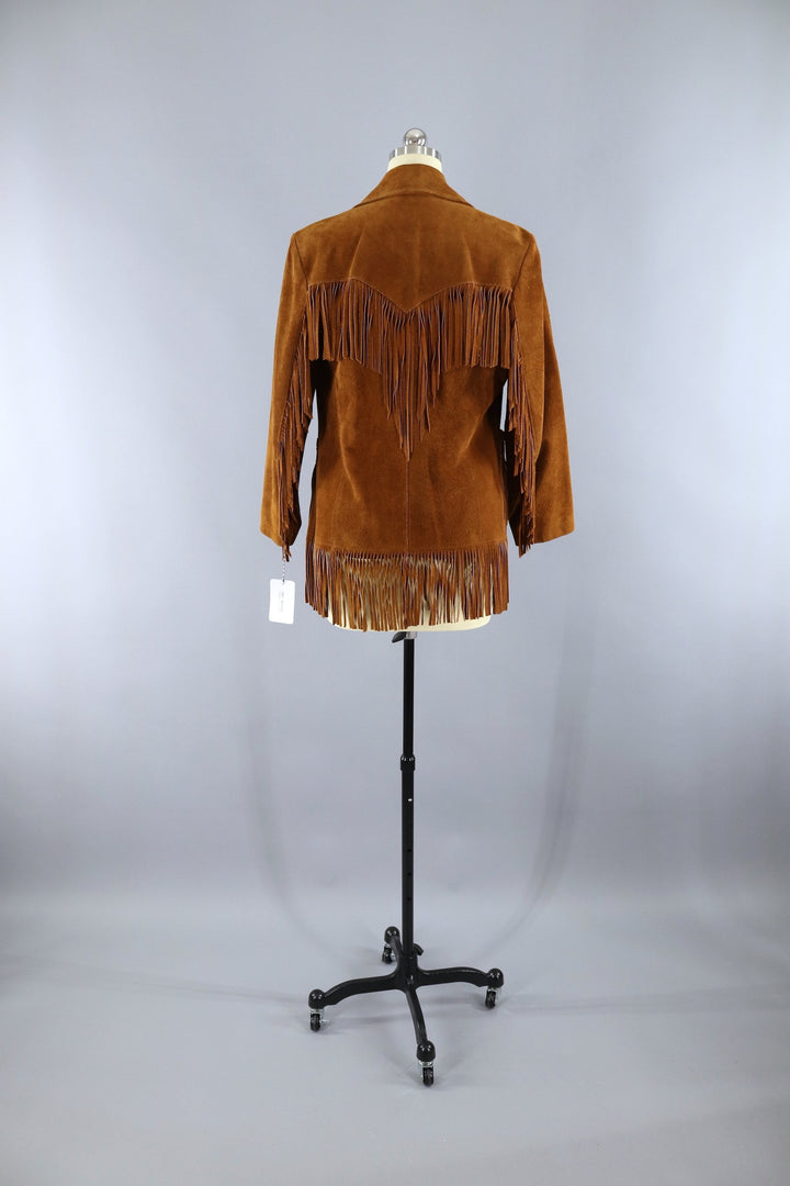 Vintage 1970s Brown Suede Fringed Jacket / Ms. Pioneer - ThisBlueBird