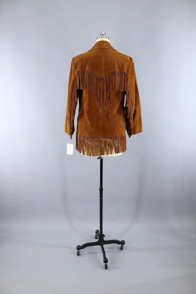 Vintage 1970s Brown Suede Fringed Jacket / Ms. Pioneer - ThisBlueBird