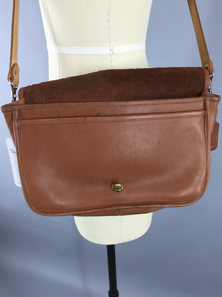 Vintage 1970s Coach Bag / Brown Leather Cross Body Purse - ThisBlueBird