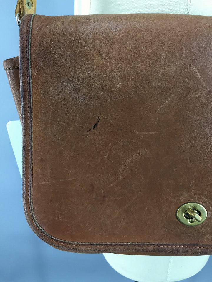Vintage 1970s Coach Bag / Brown Leather Cross Body Purse - ThisBlueBird