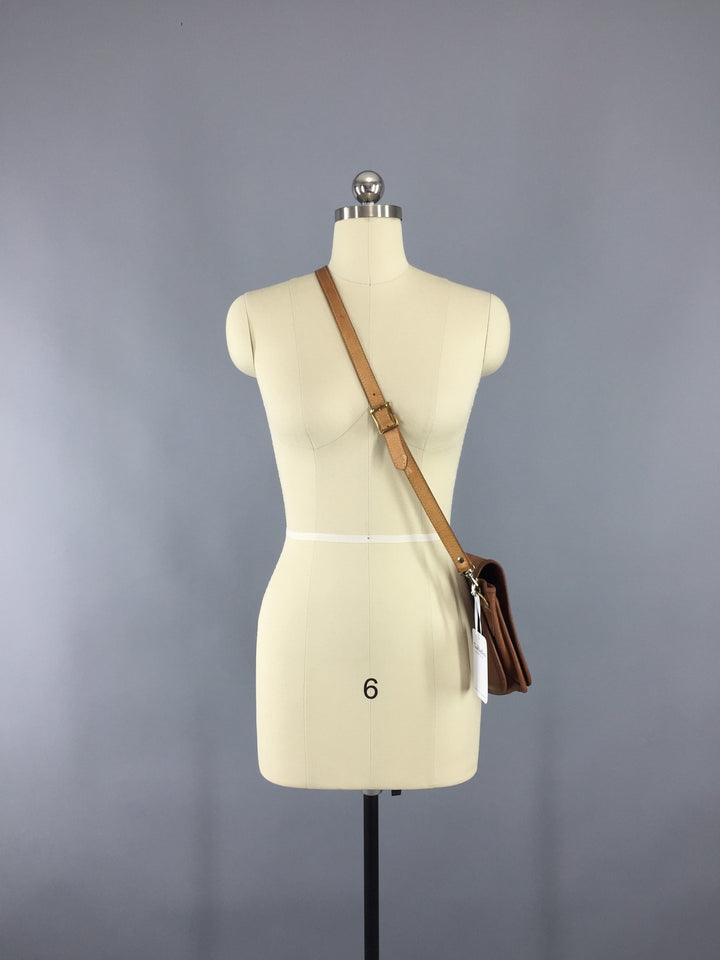 Vintage 1970s Coach Bag / Brown Leather Cross Body Purse - ThisBlueBird