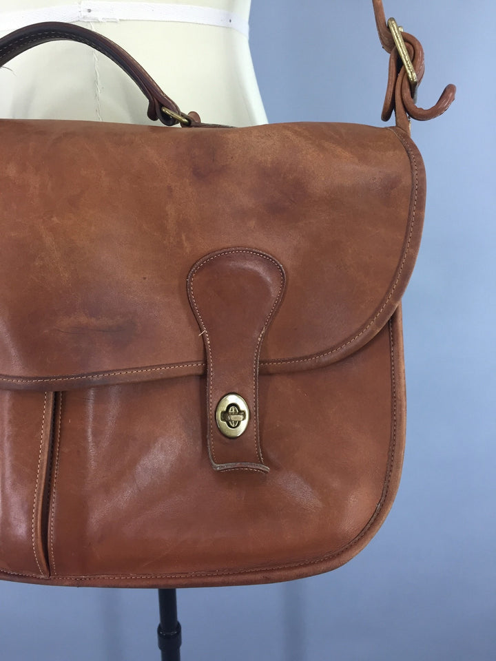 Vintage 1970s Coach Tan Leather Musette Messenger Bag - ThisBlueBird
