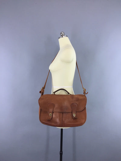 Vintage 1970s Coach Tan Leather Musette Messenger Bag - ThisBlueBird