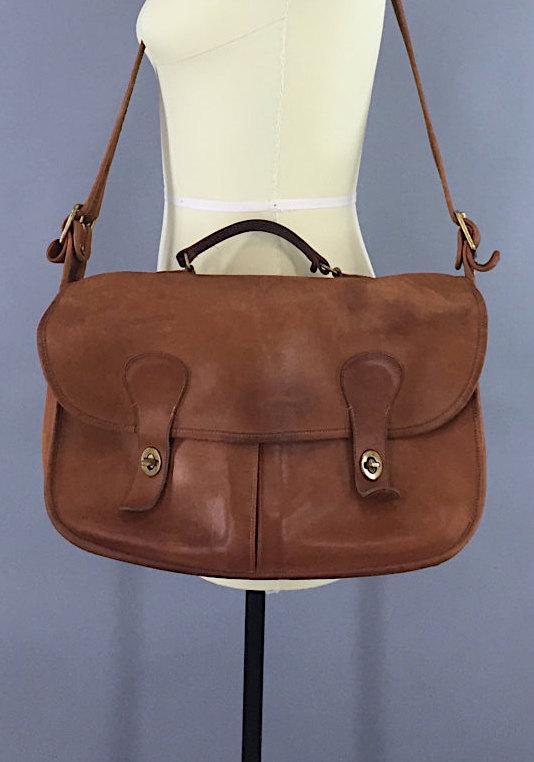 Vintage 1970s Coach Tan Leather Musette Messenger Bag - ThisBlueBird