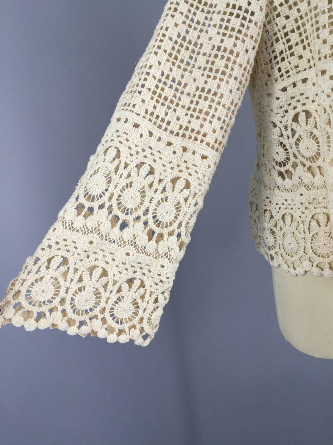 Vintage 1970s Crochet Jacket - ThisBlueBird