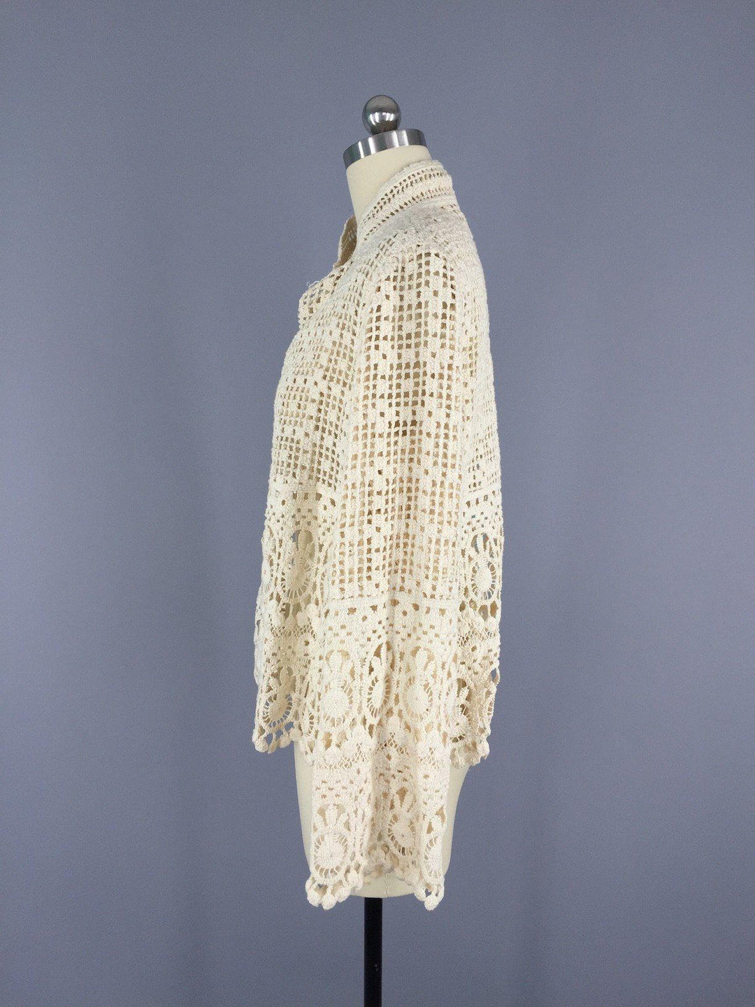 Vintage 1970s Crochet Jacket - ThisBlueBird