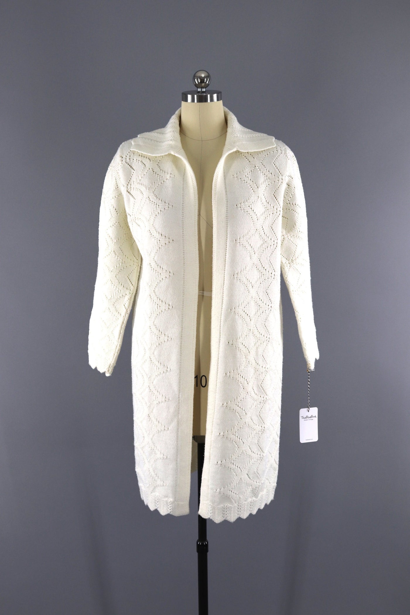 Vintage 1970s Cuddle Knit Cardigan Sweater / Winter White - ThisBlueBird