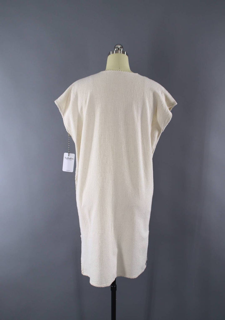 Vintage 1970s Embroidered Ivory Cotton Gauze Dress – ThisBlueBird