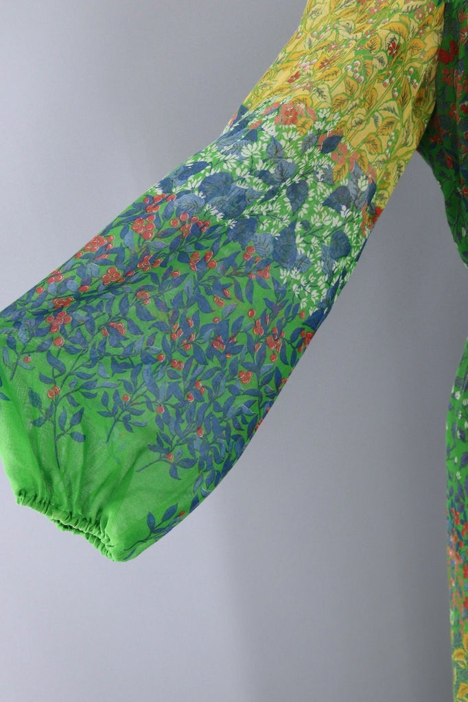 Vintage 1970s Floral Hippie Dress-ThisBlueBird - Modern Vintage