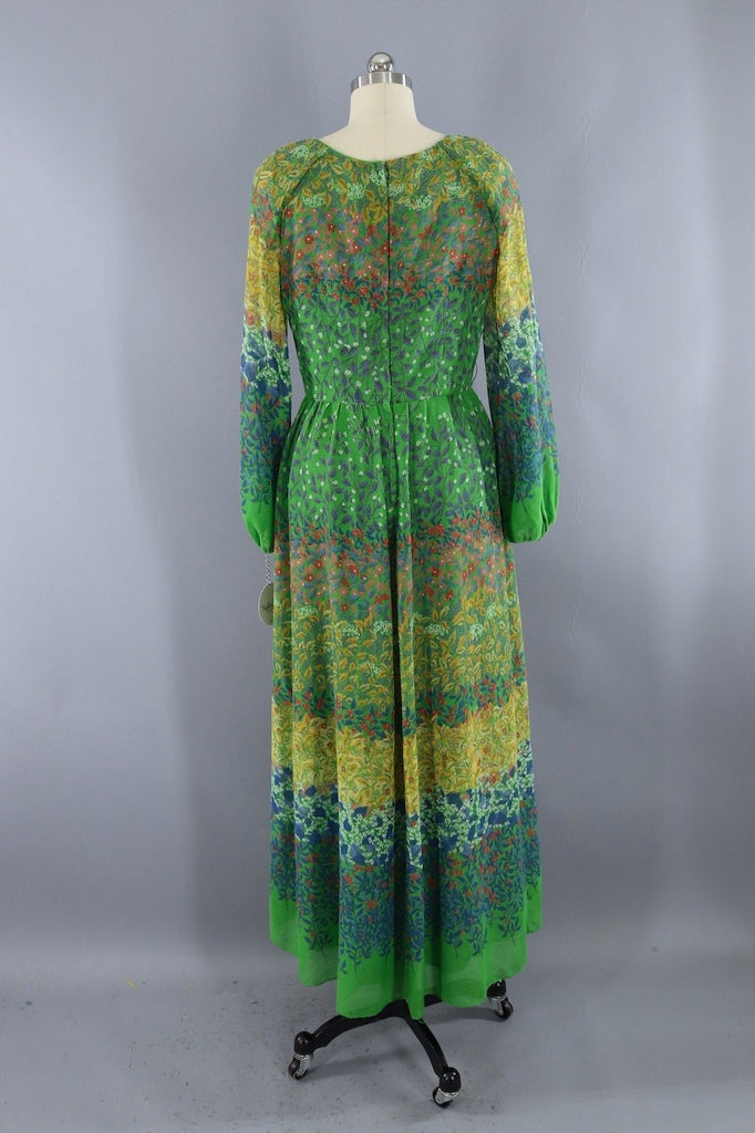 Vintage 1970s Floral Hippie Dress-ThisBlueBird - Modern Vintage