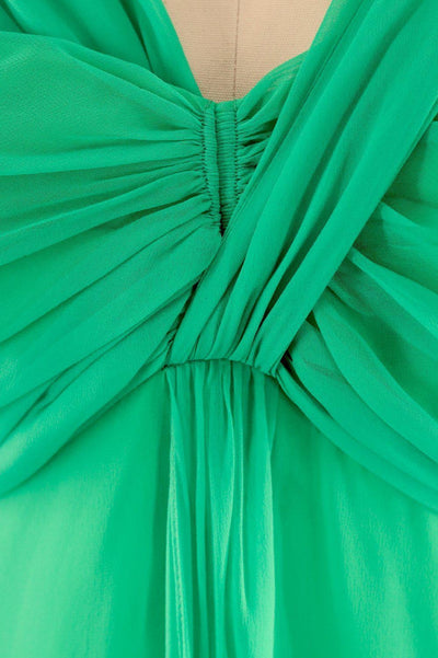 Vintage 1970s Green Grecian Goddess Gown - ThisBlueBird