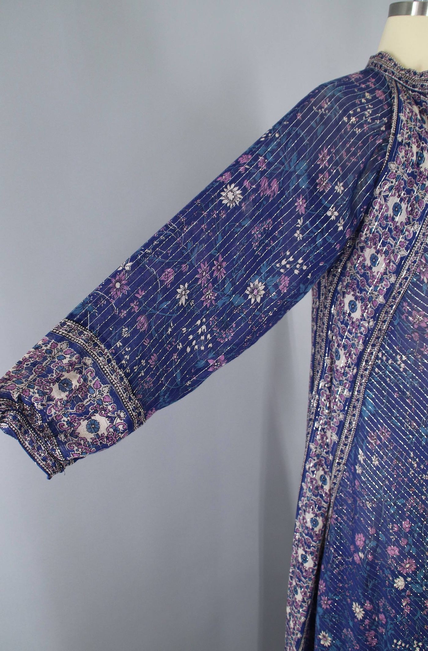Vintage 1970s Indian Cotton Maxi Dress / OH CALCUTTA - ThisBlueBird