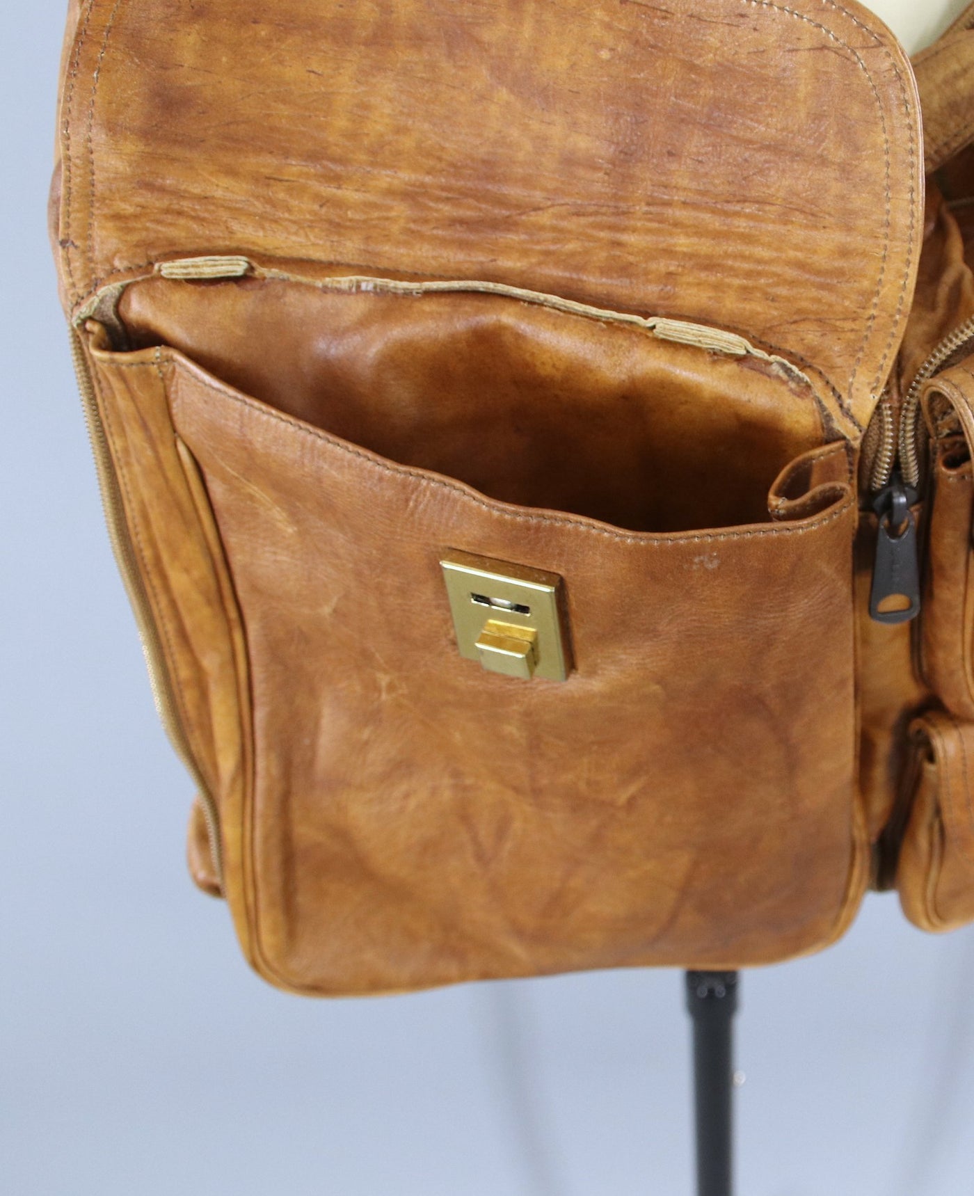 Vintage 1970s Leather Travel Overnight Bag / Convertible Cross Body - ThisBlueBird