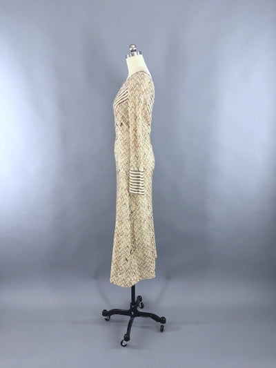 Vintage 1970s Maxi Sweater Dress / Coco California / Chevron Knit Dress - ThisBlueBird