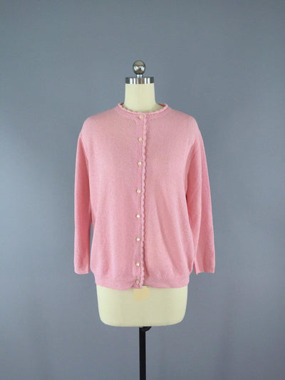 Vintage 1970s Pink Cardigan Sweater - ThisBlueBird