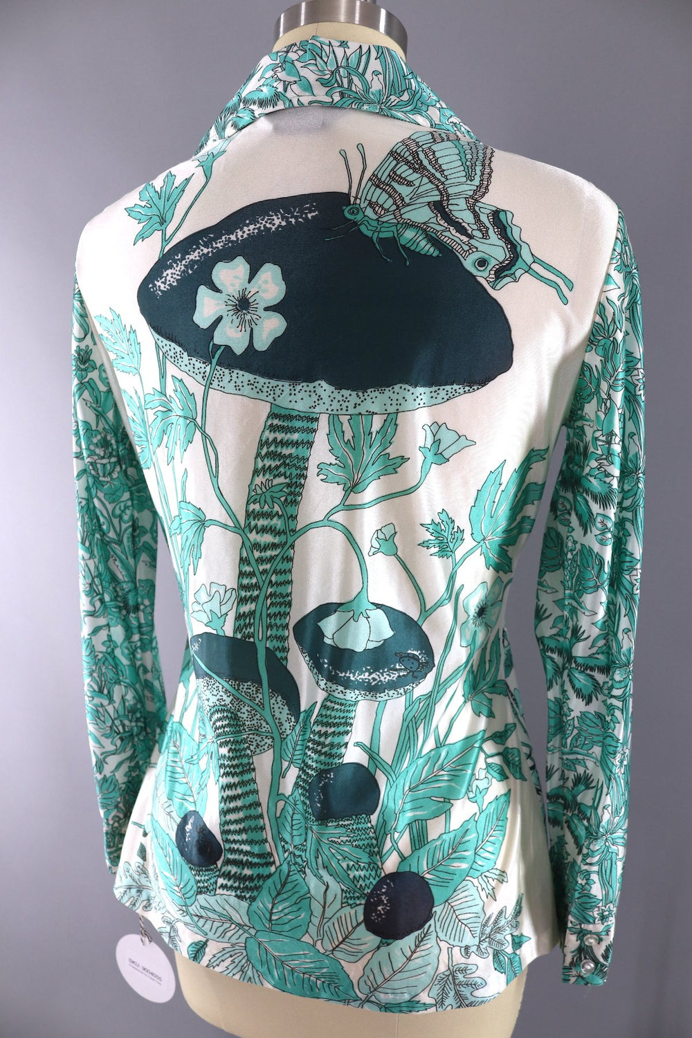 Vintage 1970s Psychedelic Novelty Print Mushrooms Shirt - ThisBlueBird