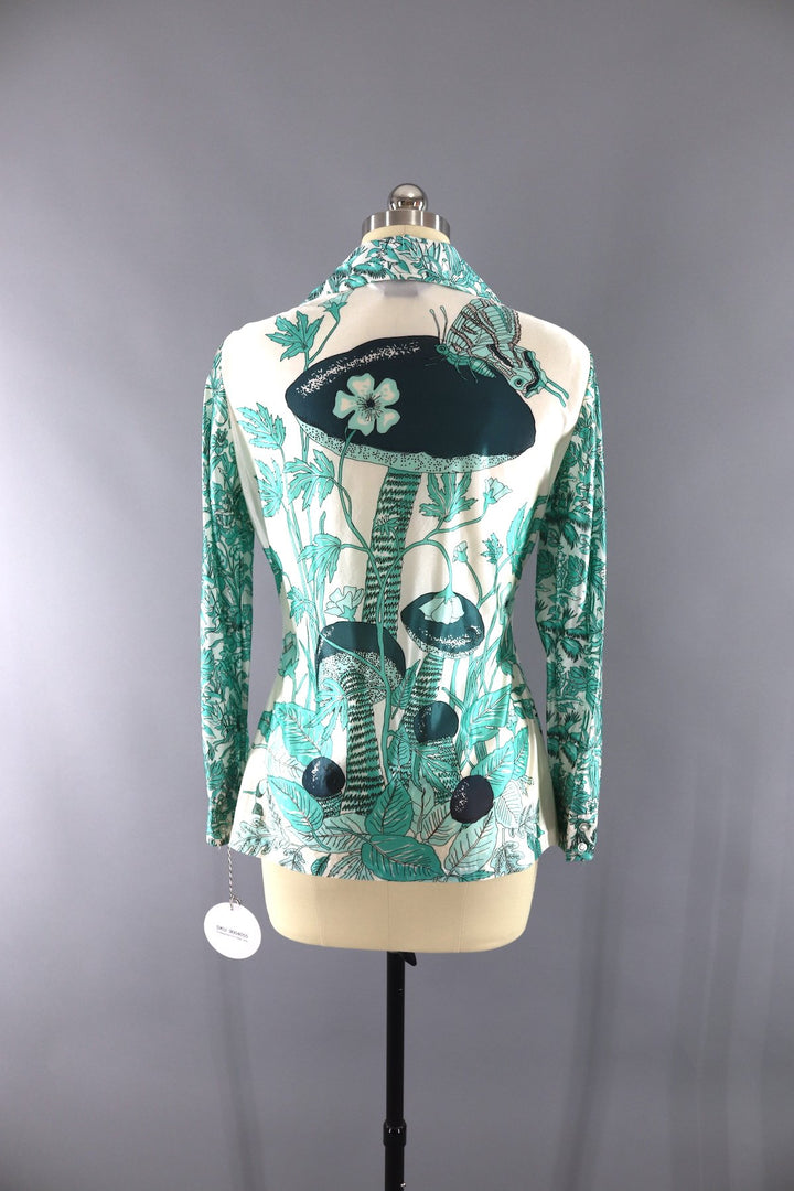Vintage 1970s Psychedelic Novelty Print Mushrooms Shirt - ThisBlueBird