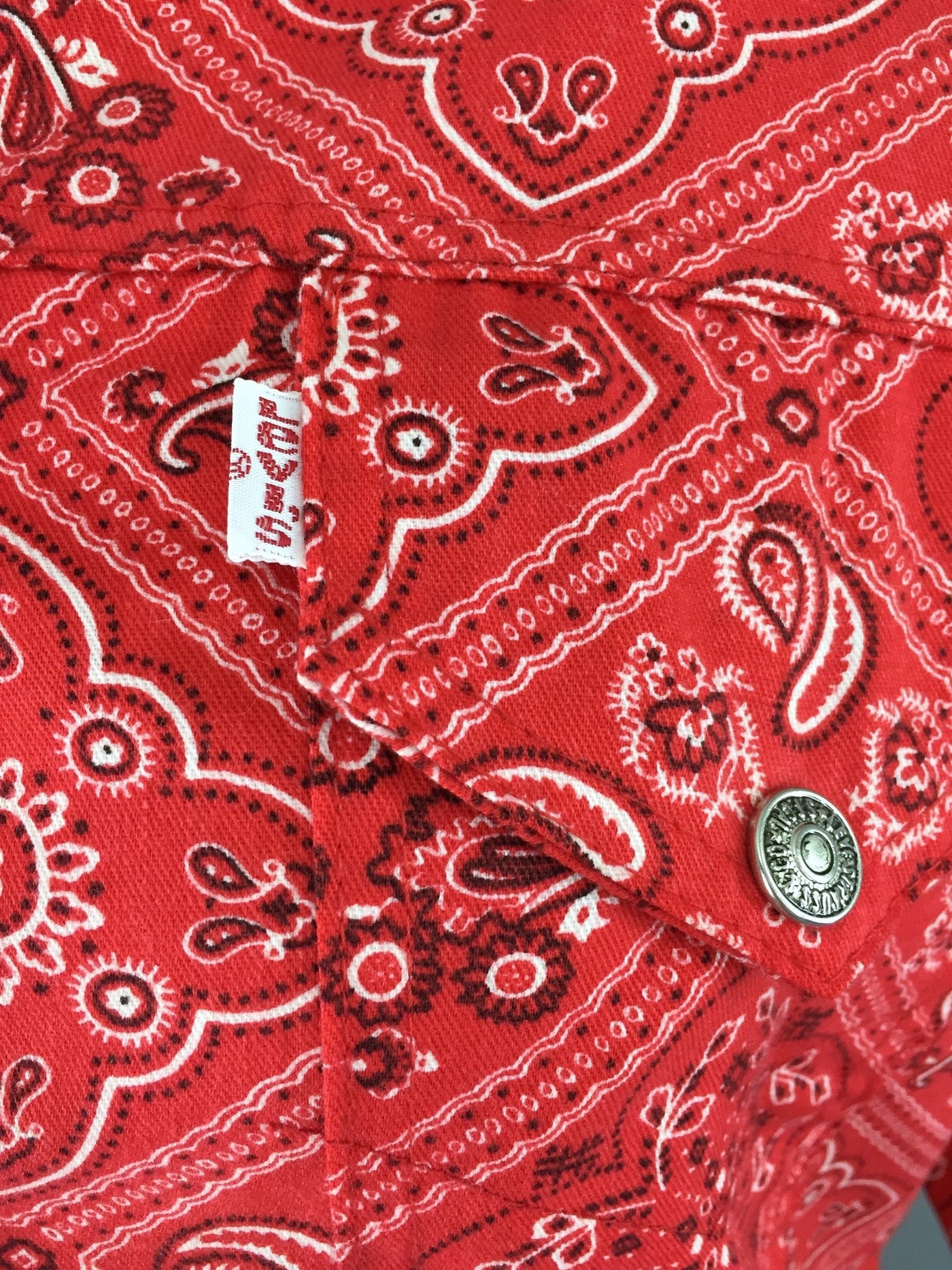 Vintage 1970s Rockabilly Paisley Handkerchief Print Country Western Levi's Jacket - ThisBlueBird