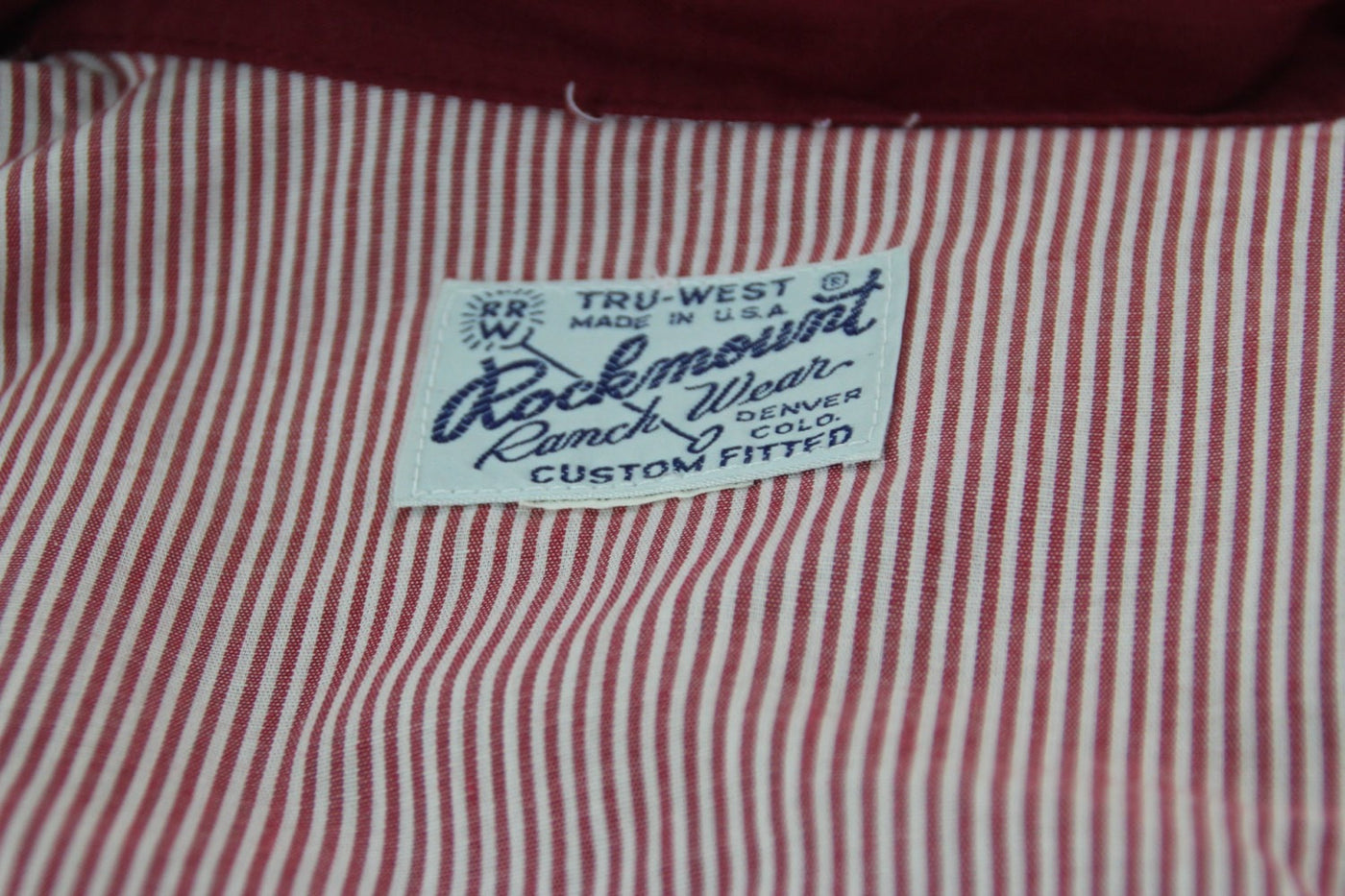 Vintage 1970s Rockabilly Rockmount Ranch Wear Western Shirt in Red Stripes - ThisBlueBird