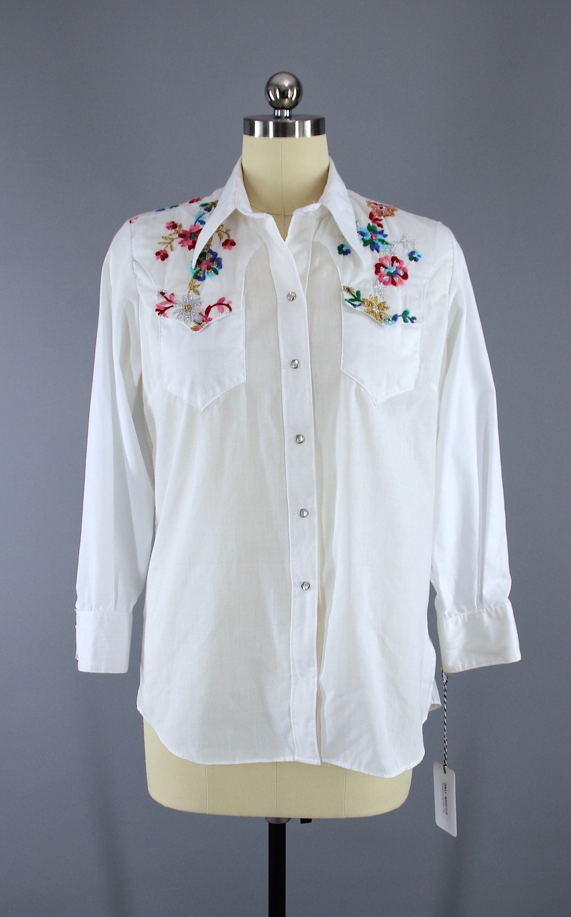 Vintage 1970s Rockmount Ranch Wear Floral Embroidered Western Shirt ...