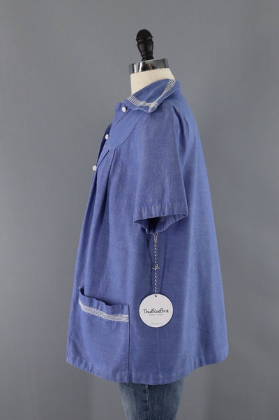 Vintage 1970s Sailor Style Chambray Maternity Shirt-ThisBlueBird - Modern Vintage