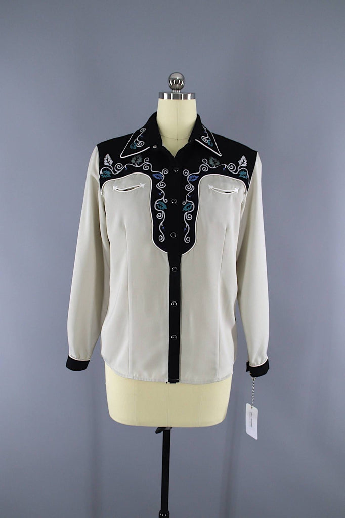 Vintage 1970s Wrangler Embroidered Western Shirt - ThisBlueBird