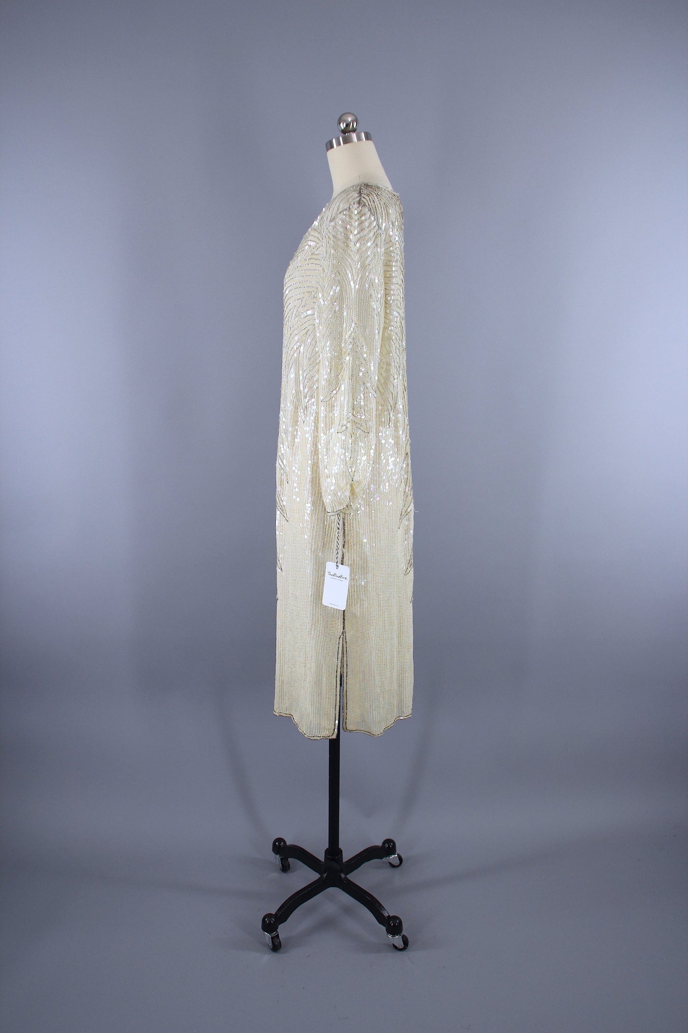 Vintage 1980s Beaded Sequined Dress / Destination Wedding Reception - ThisBlueBird