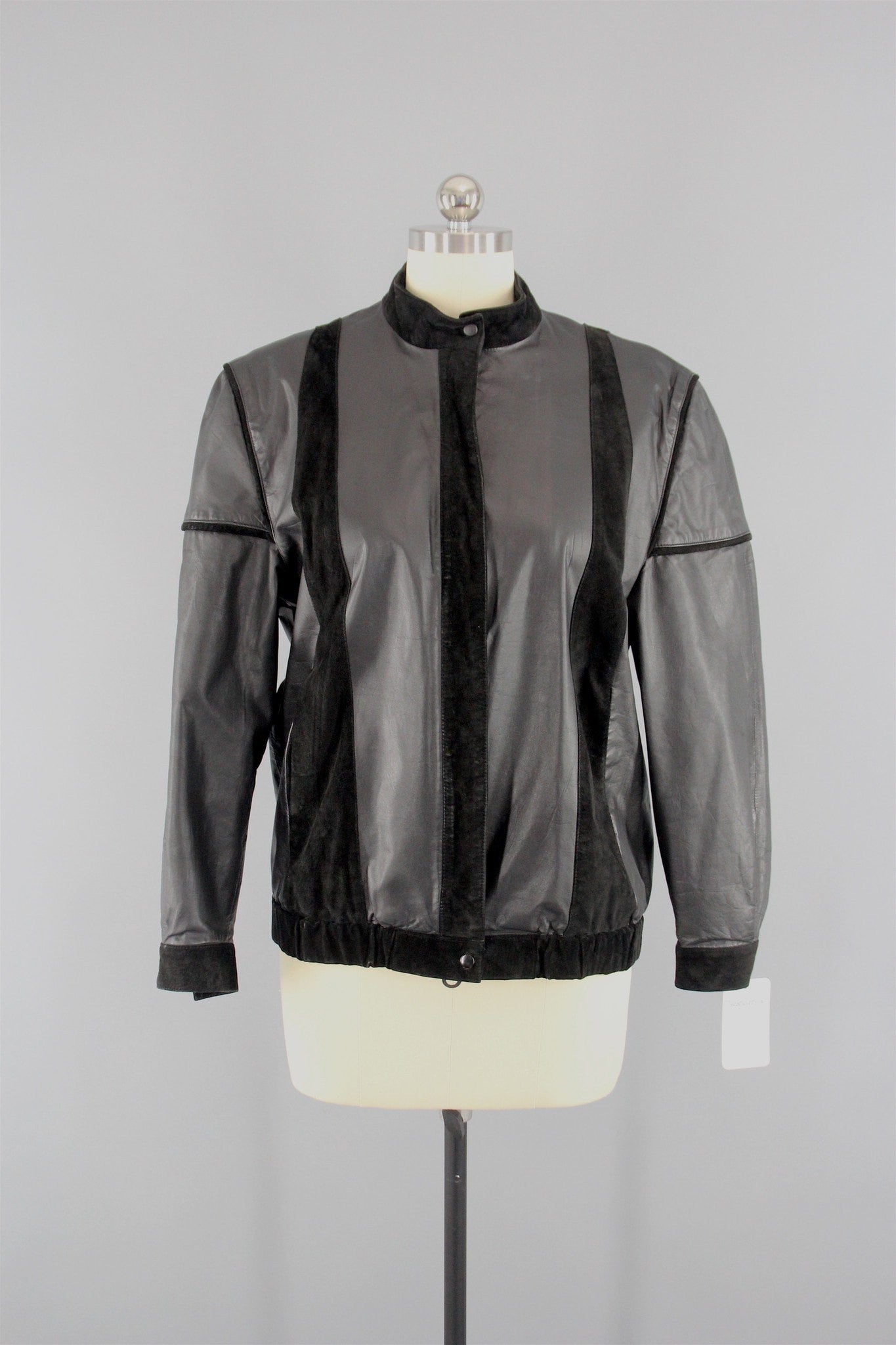 Vintage 1980s Black Leather & Suede Jacket / Saks Fifth Avenue - ThisBlueBird