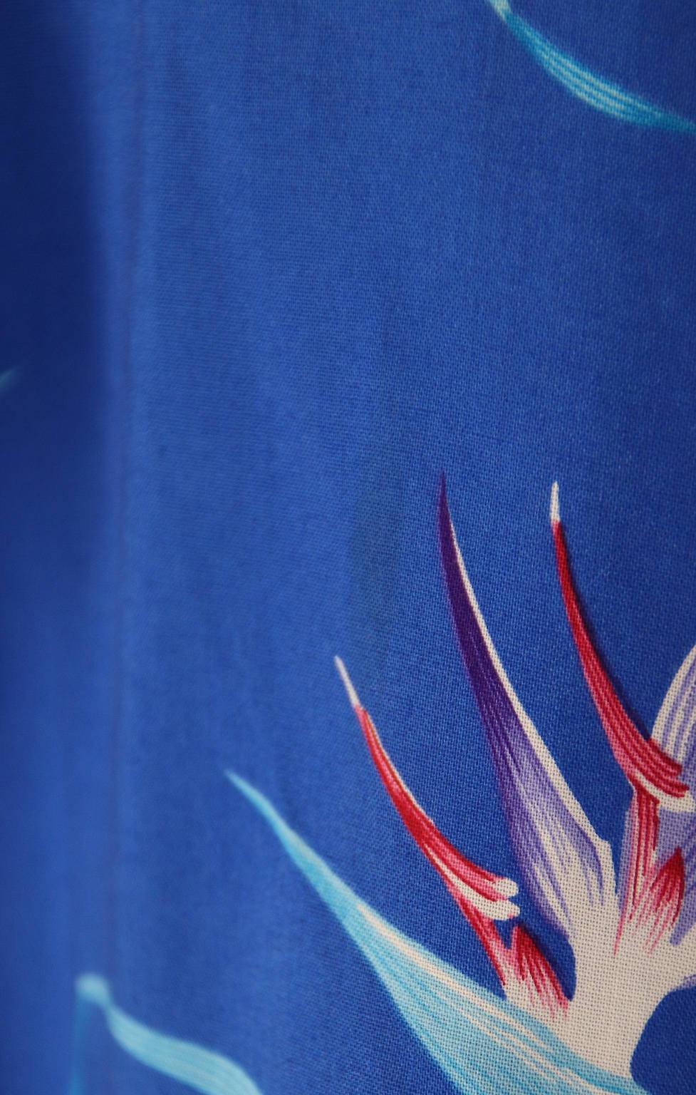 Vintage 1980s Blouse / Blue Birds of Paradise Print / Malama LIBERTY HOUSE - ThisBlueBird