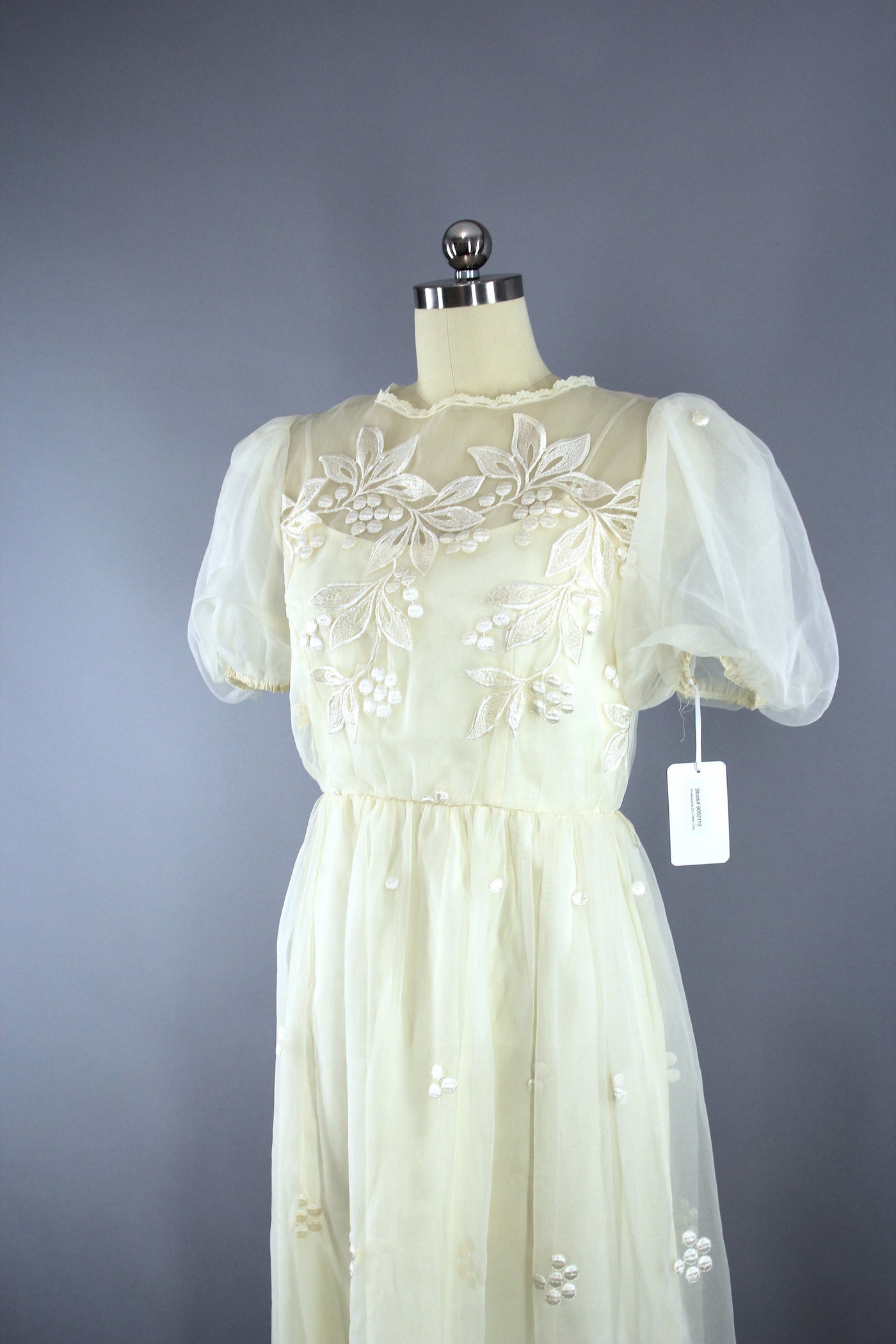 Vintage 1980s Chiffon Lace Party Dress - ThisBlueBird