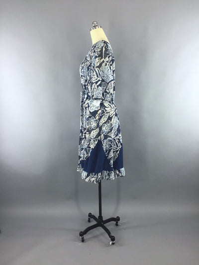 Vintage 1980s Dress / Cotton Gauze Caftan - ThisBlueBird