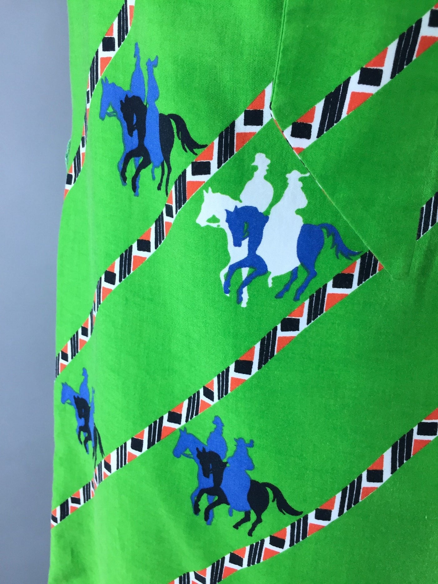 Vintage 1980s Dress / Horse Riding Novelty Print - ThisBlueBird
