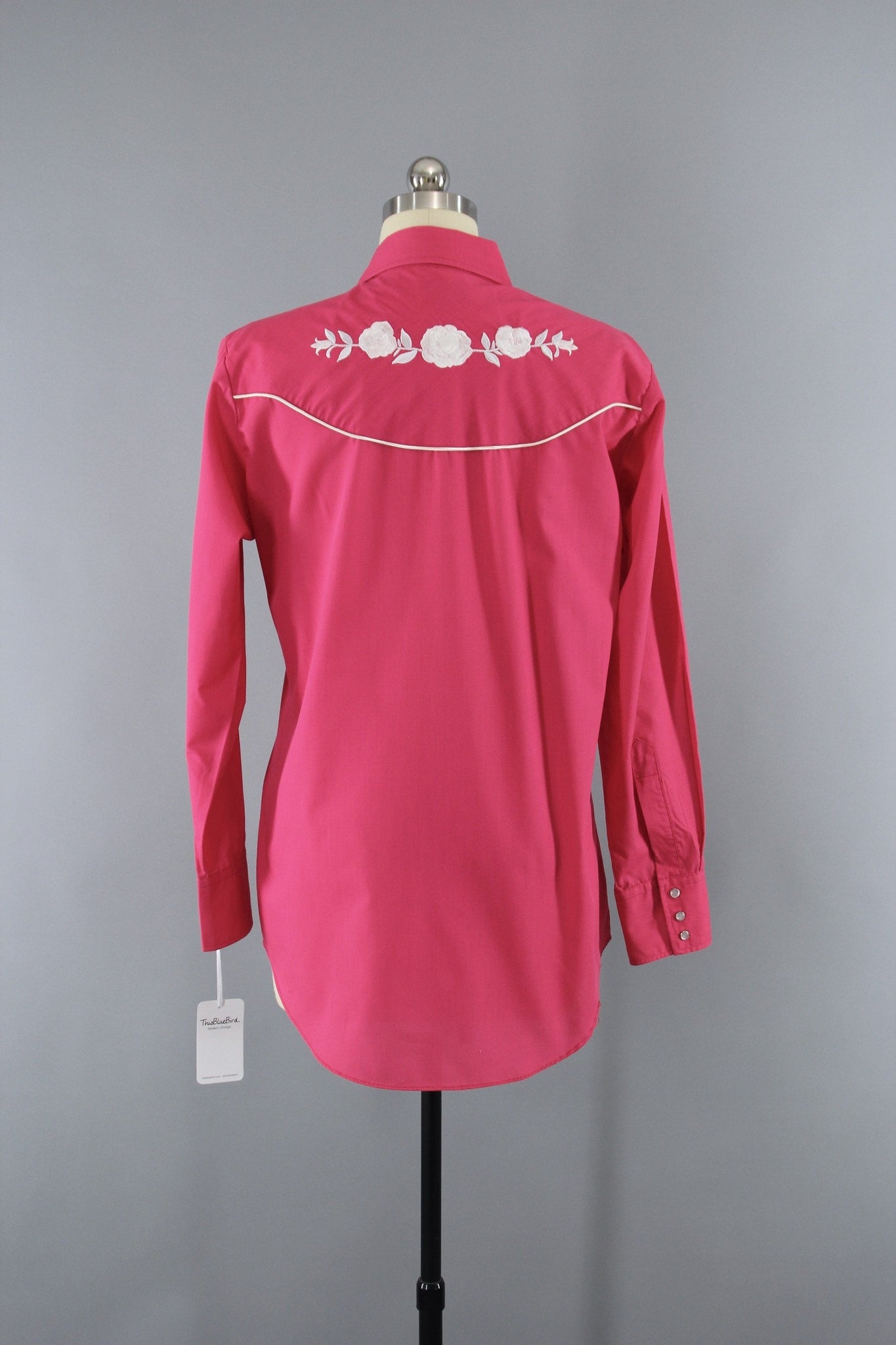 Vintage 1980s ELY Pink Embroidered Western Shirt - ThisBlueBird