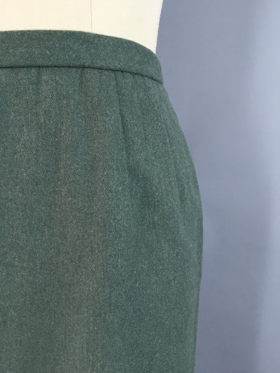 Vintage 1980s Green Pendleton Wool Pencil Skirt - ThisBlueBird