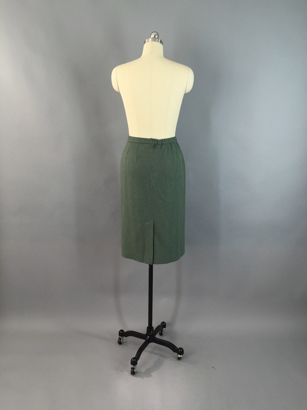 Vintage 1980s Green Pendleton Wool Pencil Skirt - ThisBlueBird