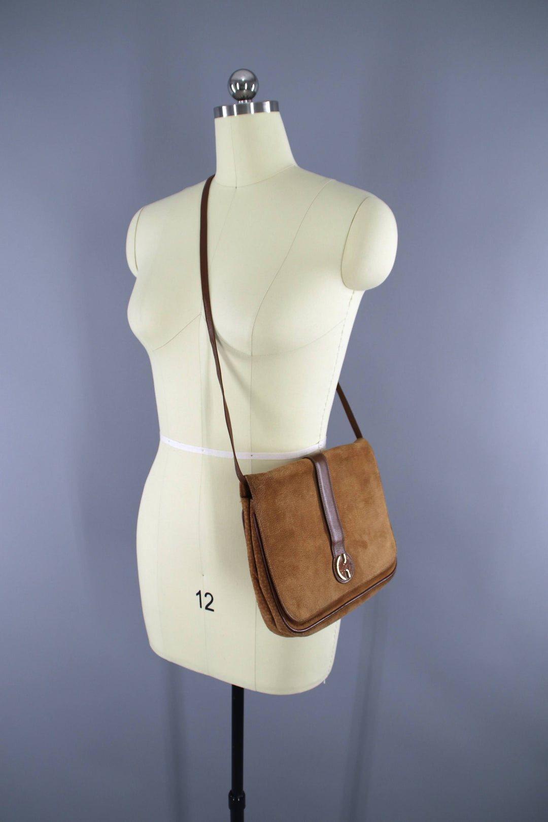 Vintage 1980s HALSTON Suede Shoulder Bag Clutch Purse - ThisBlueBird