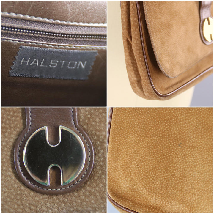 Vintage 1980s HALSTON Suede Shoulder Bag Clutch Purse - ThisBlueBird