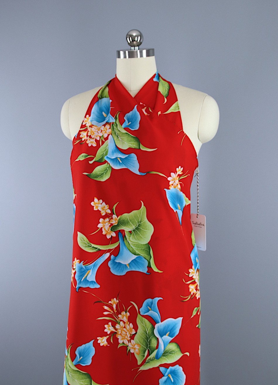 Vintage 1980s Hawaiian Hilo Hattie Red Floral Print Sarong Wrap Dress –  ThisBlueBird
