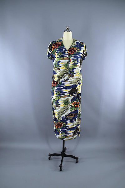 Vintage 1980s Hawaiian Print Blouse & Skirt Set / Hilo Hattie - ThisBlueBird