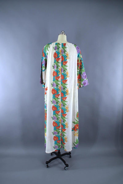 Vintage 1980s Hawaiian Print Dress / Loungees - ThisBlueBird