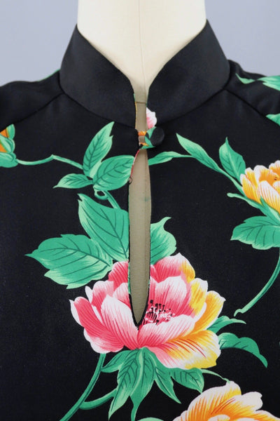 Vintage 1980s Hilo Hattie Peony Floral Print Maxi Dress-ThisBlueBird - Modern Vintage