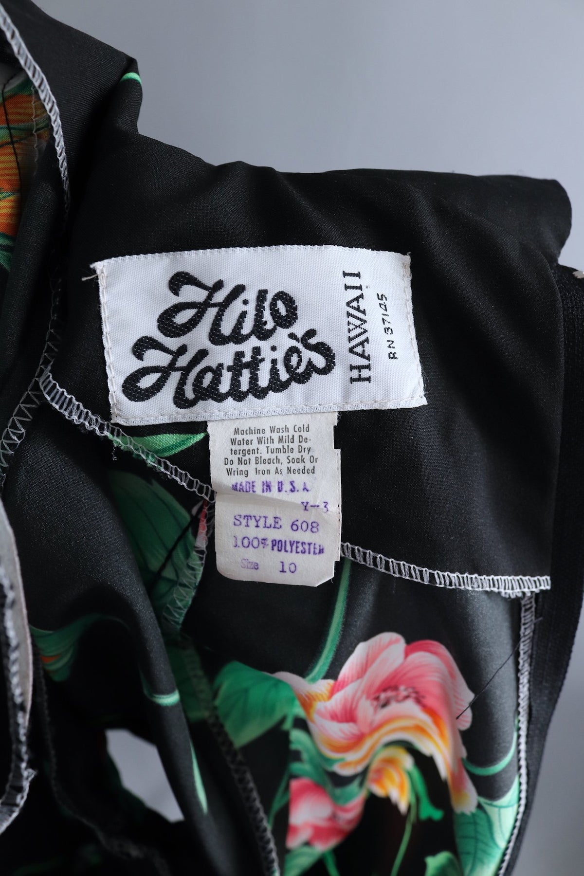 Vintage 1980s Hilo Hattie Peony Floral Print Maxi Dress ThisBlueBird