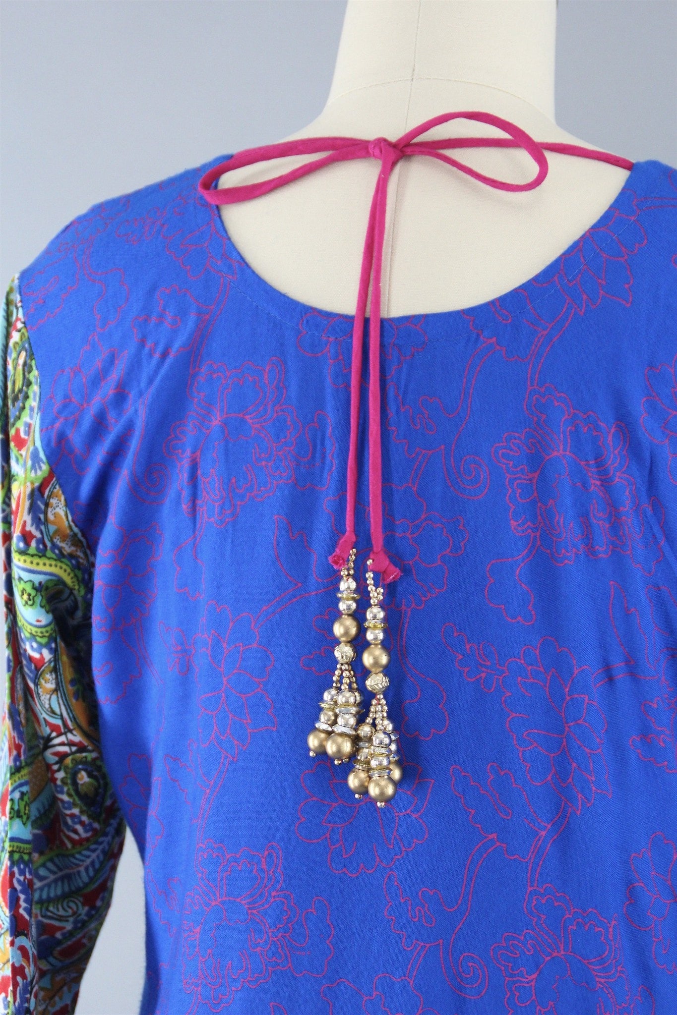 Vintage 1980s Indian Kurta Kaftan Dress - ThisBlueBird
